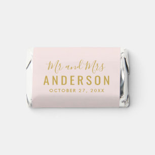 Modern Minimal Gold Pink Custom Mr and Mrs Hershey's Miniatures