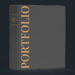 Modern Minimal Gold Portfolio Binder<br><div class="desc">Our minimalist modern portfolio binder is sleek, contemporary, and features classic serif typography we've all grown to love. Showcase your project portfolio in style with this unique design. Whether you're an interior designer, in the fashion industry, or simply need a back-to-school project organizer, our gold typography on black mini binder...</div>