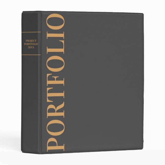 Modern Minimal Gold Portfolio Binder (Front/Spine)