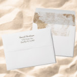 Modern Minimal Gold Watercolor Beach Wedding Envelope<br><div class="desc">Beautiful envelopes for your beach wedding or oyster roast! Watercolor accents give these a classy beach elegance. Find matching items in my shop. Use the personalization feature to edit the details.</div>