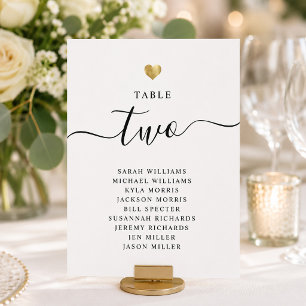 Modern Minimal Gold Wedding Table Seating Cards