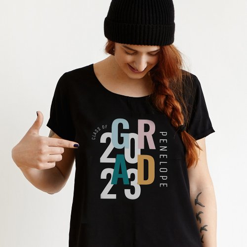Modern Minimal Grad Typography Class of 2024 Grad T_Shirt