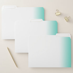 Modern minimal gradient mint white file folder