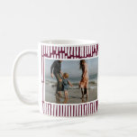 Modern minimal graphic 2 photo burgundy and white coffee mug<br><div class="desc">Modern minimal graphic 2 photo burgundy and white design Christmas,  birthday,  anniversary gift.</div>