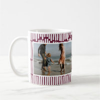 Modern minimal graphic 2 photo burgundy and white