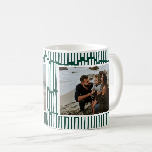 Modern minimal graphic 2 photo green coffee mug