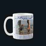 Modern minimal graphic 2 photo light blue gift coffee mug<br><div class="desc">Modern minimal graphic 2 photo light blue and white design Christmas,  birthday,  anniversary gift.</div>