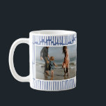 Modern minimal graphic 2 photo light blue gift coffee mug<br><div class="desc">Modern minimal graphic 2 photo light blue and white design Christmas,  birthday,  anniversary gift.</div>