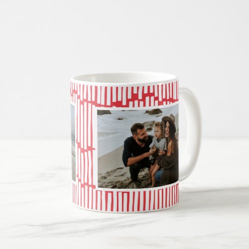 Modern minimal graphic 2 photo red coffee mug