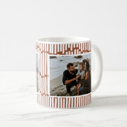 Modern minimal graphic 2 photo terracotta coffee mug
