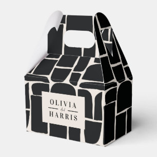 Modern minimal graphic black & white unique favor boxes