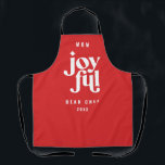Modern minimal graphic Christmas typo holiday Apron<br><div class="desc">Modern geometric joyful typography chic elegant christmas holiday design. Modern minimal graphic design,  colors can be customized. Part of a holiday collection.</div>
