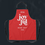 Modern minimal graphic Christmas typo holiday Apron<br><div class="desc">Modern geometric joyful typography chic elegant christmas holiday design. Modern minimal graphic design,  colors can be customized. Part of a holiday collection.</div>