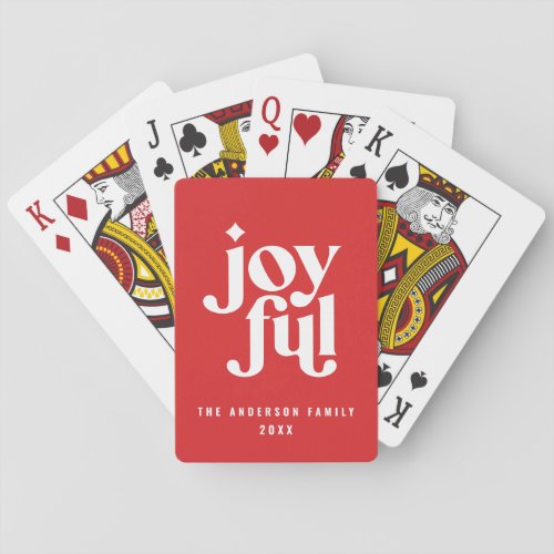 Modern minimal graphic Christmas typography fun Poker Cards