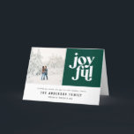 Modern minimal graphic Christmas typography photo Holiday Card<br><div class="desc">Modern geometric joyful typography photo christmas holiday folded card. Modern,  minimal graphic design,  colors can be customized. Part of a holiday collection.</div>