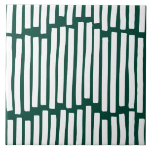 Modern minimal graphic green bold unique ceramic tile