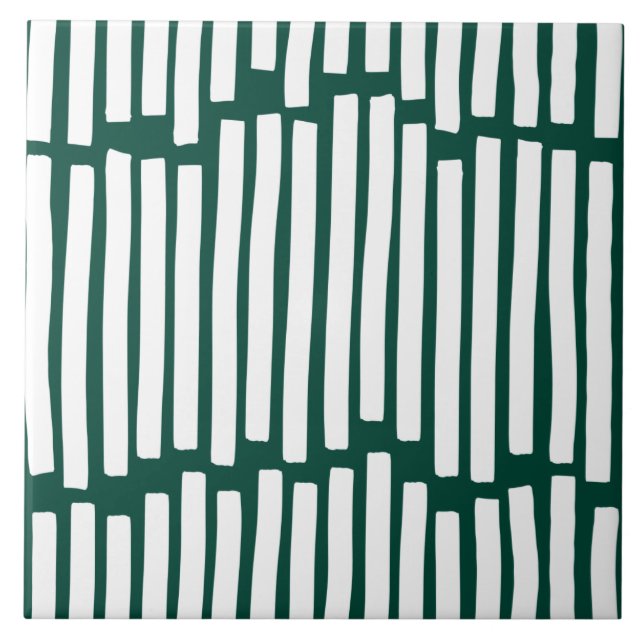 Modern minimal graphic green bold unique ceramic tile (Front)