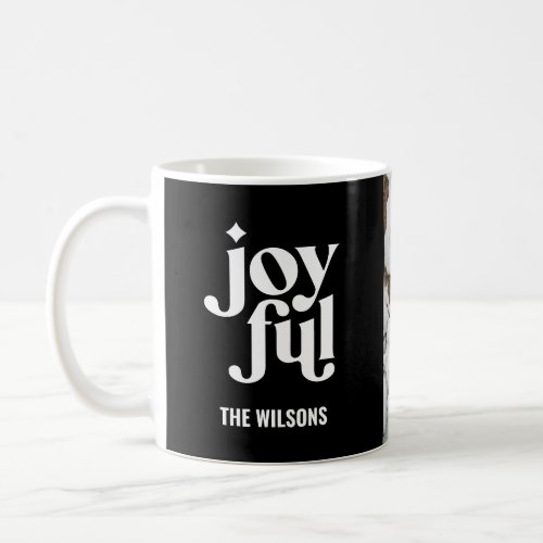 modern minimal graphic joyful black and white coffee mug