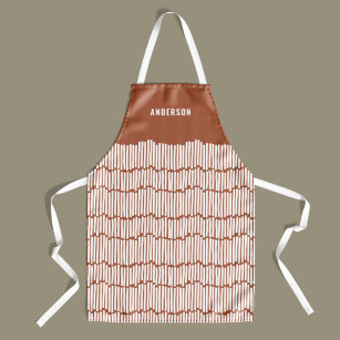 Modern minimal graphic terracotta elegant apron