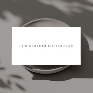 MODERN & MINIMAL Gray/White Business Card