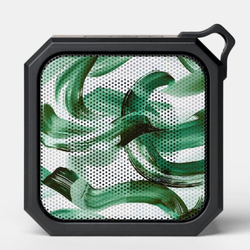 Modern Minimal Green Brush Strokes Abstract Bluetooth Speaker