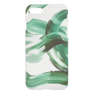 Modern Minimal Green Brush Strokes Abstract iPhone SE/8/7 Case