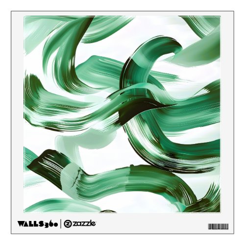 Modern Minimal Green Brush Strokes Abstract Wall Decal