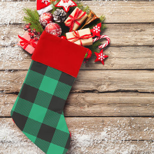 Modern Minimal Green Christmas Stocking