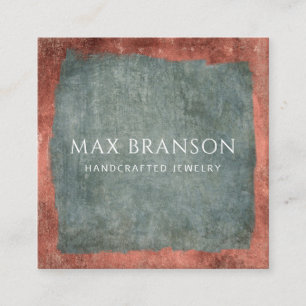 Modern Minimal Green Copper Jewelry Designer  Square Business Card