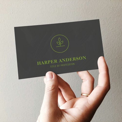  Modern Minimal Green Eco Professional Business  Business Card
