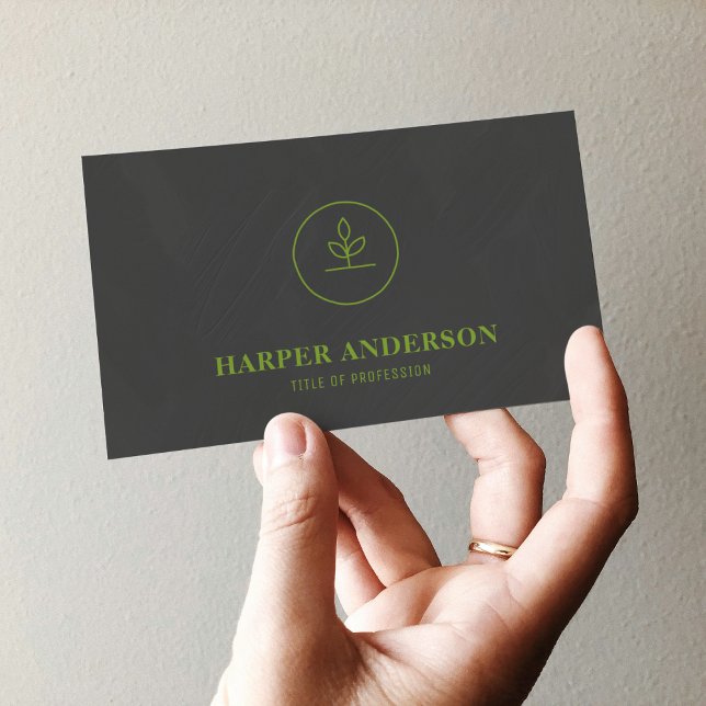  Modern Minimal Green Eco Professional Business  Business Card (Creator Uploaded)