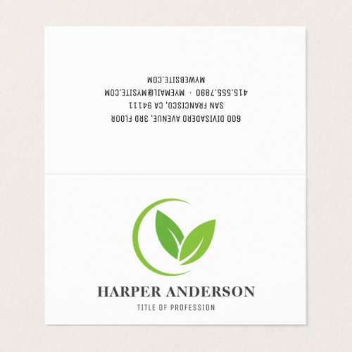 Modern Minimal Green Eco Professional Business Card