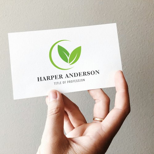 Modern Minimal Green Eco Professional Business Card