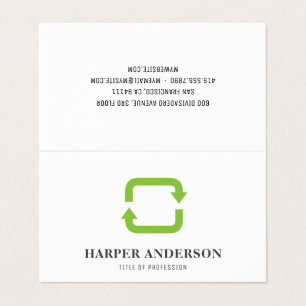 Modern Minimal Green Eco Recycle Professional Business Card