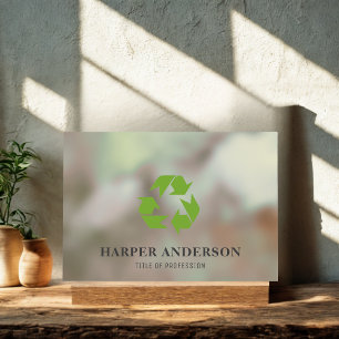 Modern Minimal Green Eco Recycling Acrylic Sign