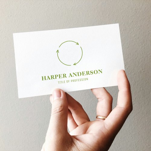 Modern Minimal Green Eco Recycling Professional  Business Card