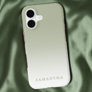 Modern Minimal Green Gradient Personalized Name iPhone 17 Case