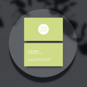 Modern Minimal Green Professiona With Logo Business Card