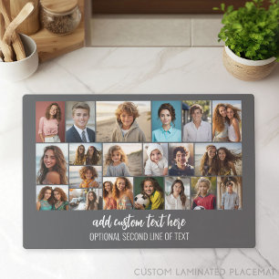 Modern Minimal Grey - 20 Photo Collage Placemat