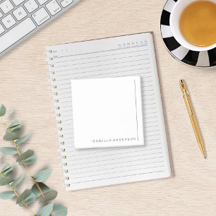 Modern Minimal Grey Personalized Name Post-it Notes