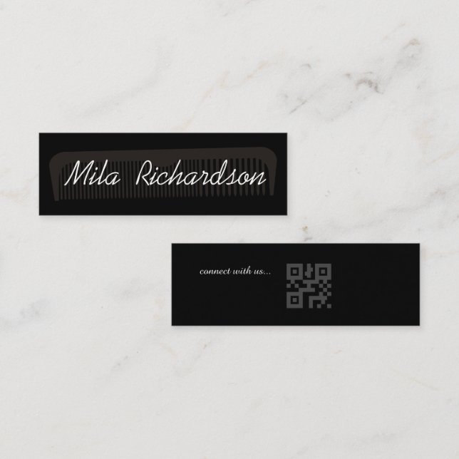 Modern Minimal Hairdressers  Mini Business Card (Front/Back)