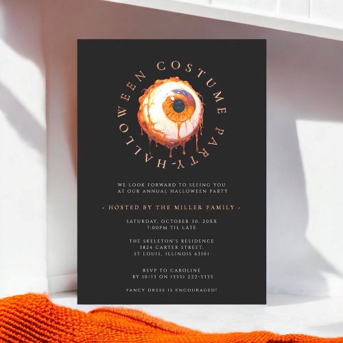 modern minimal Halloween costume party invitation 