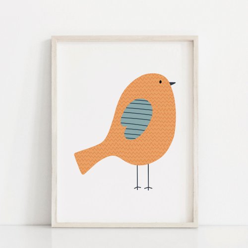 Modern  Minimal Hand Drawn Bird Art Poster