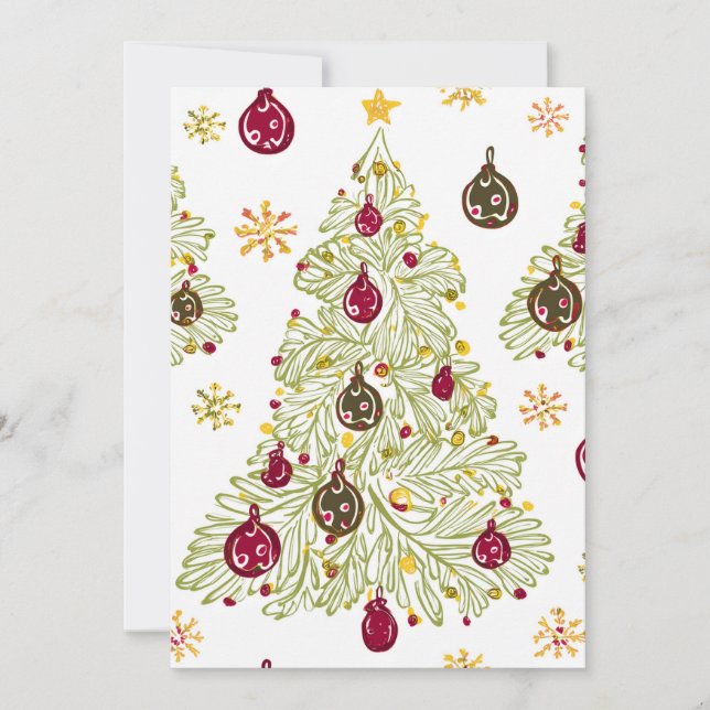 Modern minimal hand drawn Christmas New year card (Front)