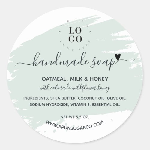 Modern Minimal Handmade Homemade Soap Classic Round Sticker