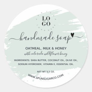 Modern Minimal Handmade Homemade Soap Classic Round Sticker