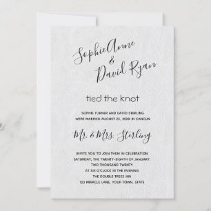 Modern Minimal Handwriting Post Wedding Invitation