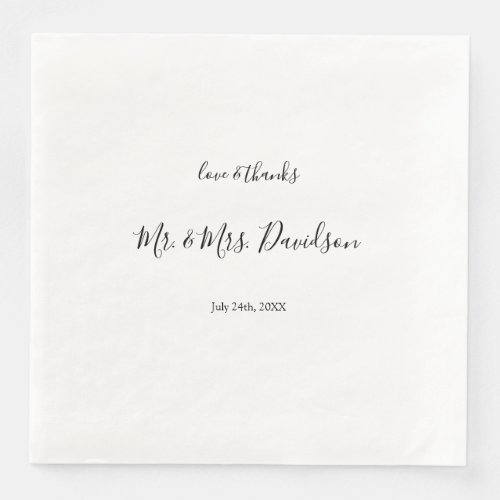 Modern Minimal Handwriting Wedding Paper Dinner Napkins