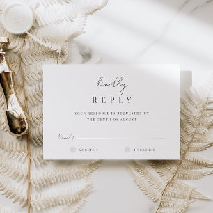 Modern Minimal Handwritten Script Wedding RSVP Card