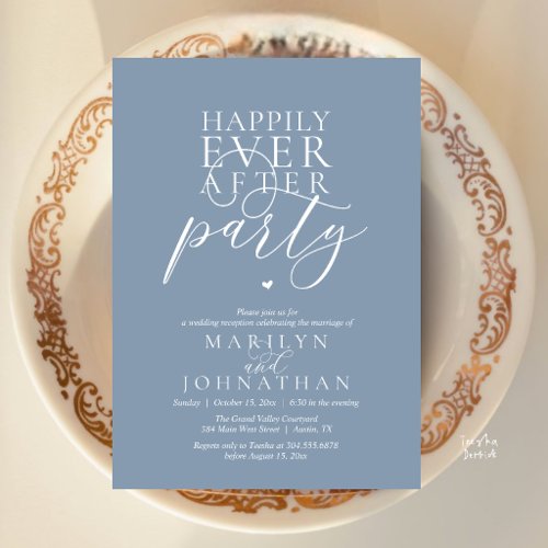 Modern Minimal Happily Ever After Party Reception Invitation